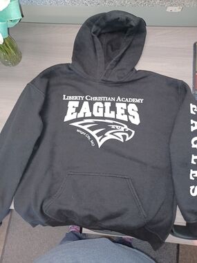Hoodie, Black, Gildan, L
